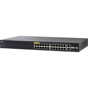 Cisco SF350-24P Switch Fast Ethernet manageable Small Business 24 ports 10/100 PoE+ 2 ports combo Gigabit Ethernet / SFP 2 SFP