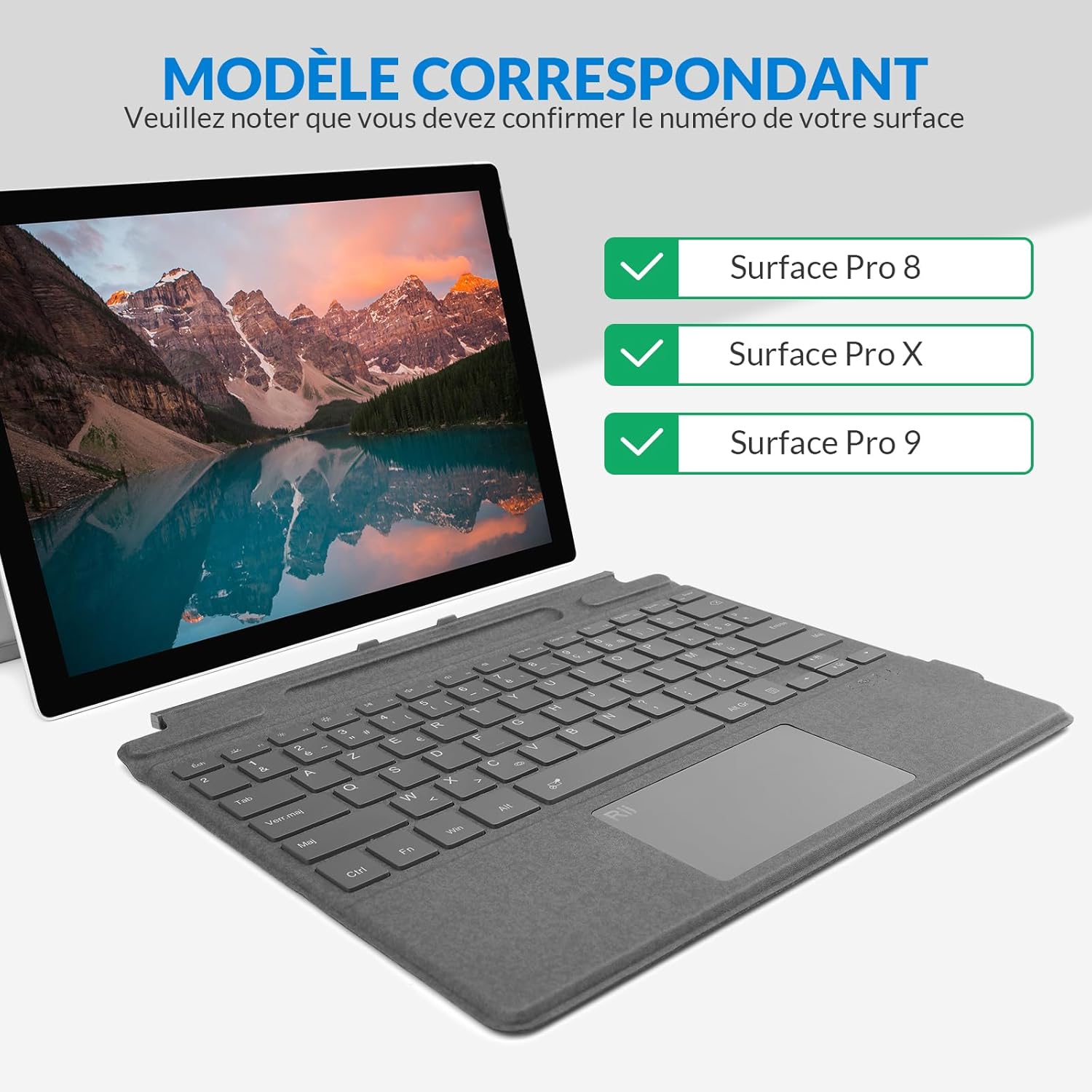 Clavier Microsoft pour Surface Pro 9, compatible Pro 8 et Pro X, AZERTY – Image 2