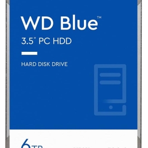 Disque dur interne Western Digital WD Blue PC 6 To - Classe 5 400 trmin, SATA 6 Gbs, 64 Mo de cache, 3,5