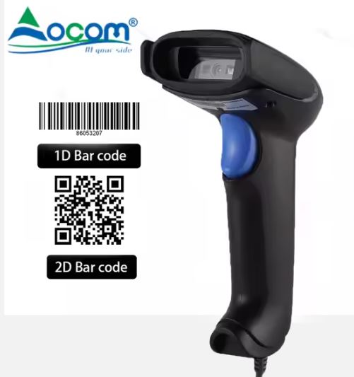LECTEUR DE CODE BARRE OCOM à main Portatif 1D/2D scanner de code barres à grande vitesse
