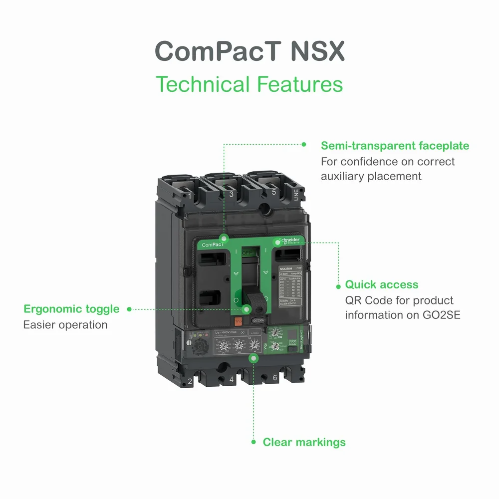 SCHNEIDER - Disjoncteur Compact 400A 4P4D NSX400F Micrologic 2.3 36KA – Image 3