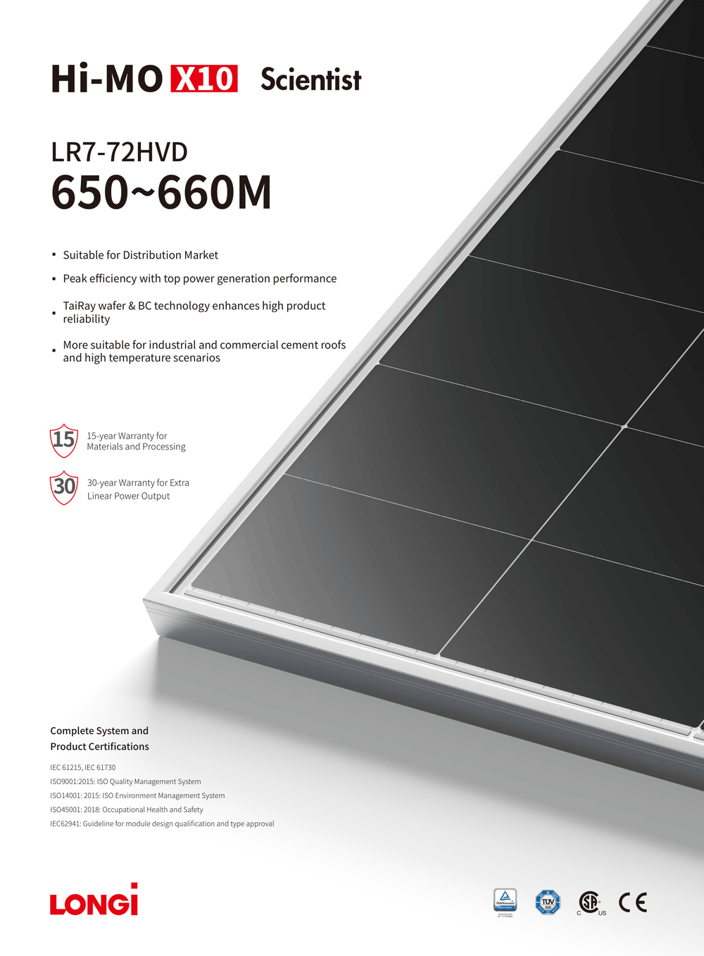 LONGi - Panneau Solaire Bifacial HiMO X10 LR7-72HVD 650W – Image 5