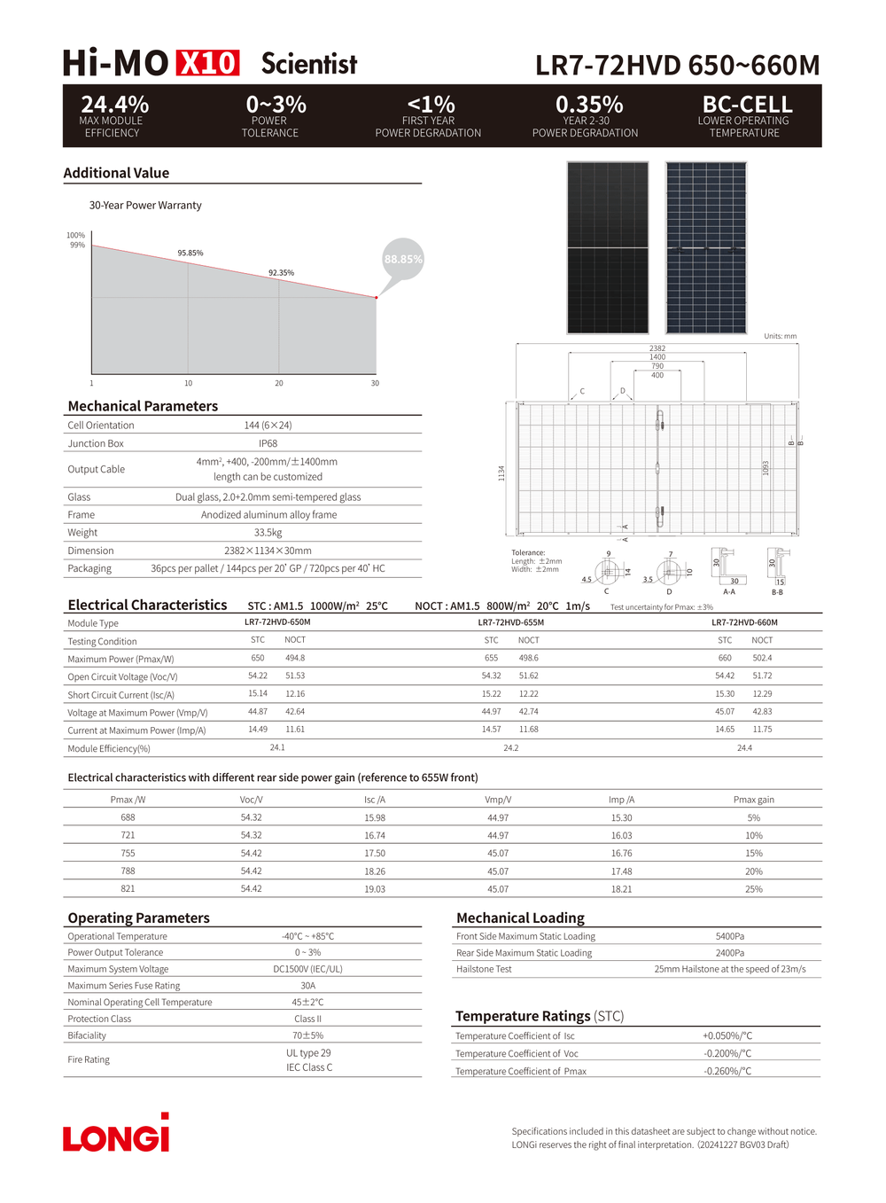 LONGi - Panneau Solaire Bifacial HiMO X10 LR7-72HVD 650W – Image 6